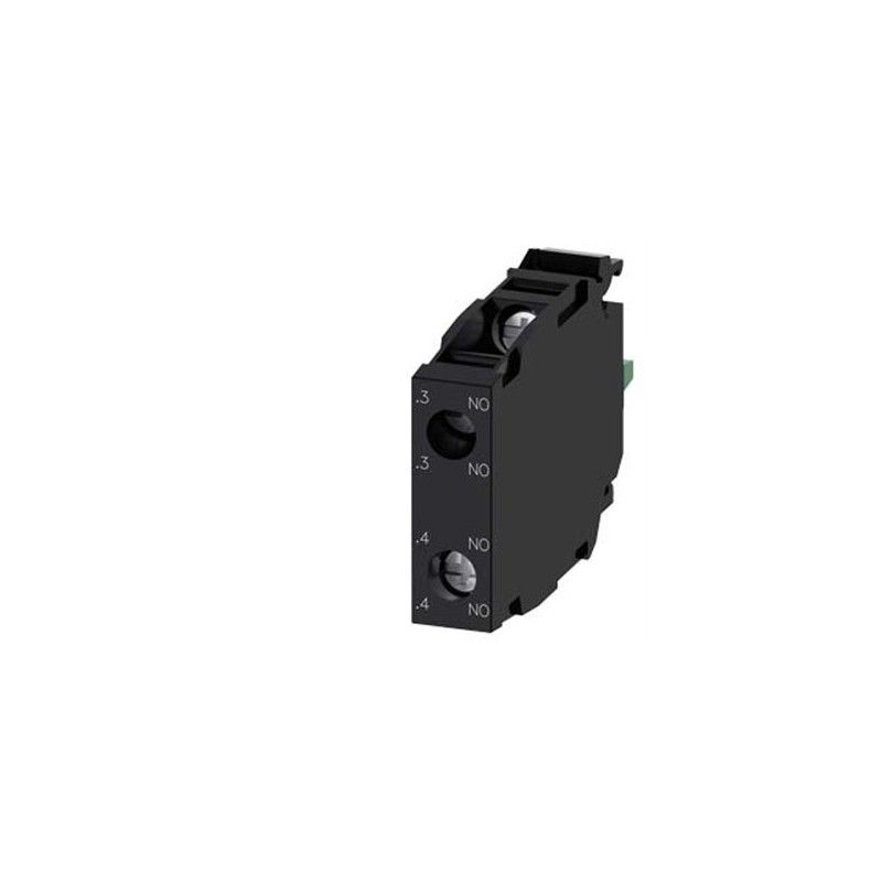 Moìdulo de Contactos con 2 Contactos, 2 NA, Bornes de Tornillo, para Fijacioìn en Placa Frontal 3SU1400-1AA10-1DA0 — Siemens — Siemens