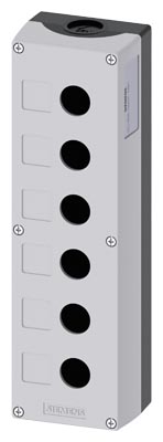Caja Plastica Para Aparatos de Mando 22mm 6 Puestos 3SU1806-0AA00-0AB1 — Siemens — Siemens
