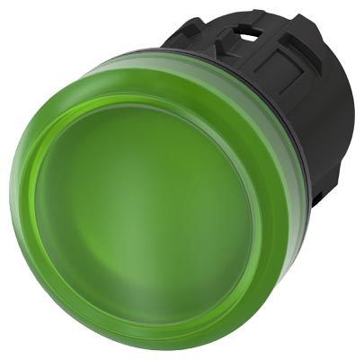 L-mpara de Señalización, 22mm, Redondo, Plástico, Verde, Lente, Liso 3SU1001-6AA40-0AA0 — Siemens — Siemens