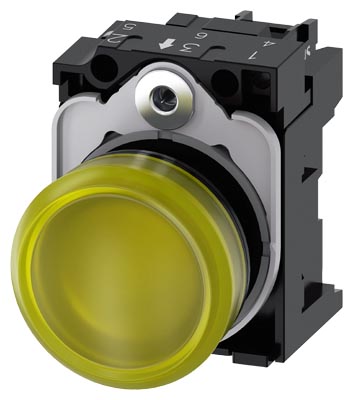 Piloto LED Plast 22mm Am 230VAC B/torn 3SU1106-6AA30-1AA0 — Siemens — Siemens