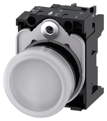 Luz Piloto LED Color Blanco 230V AC Plastica Diametro 22mm 3SU1106-6AA60-1AA0 — Siemens — Siemens