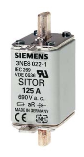 Cartucho de Fusibles Sitor NH00 160 a, Ar, Un AC: 690V, Un DC: 440V 3NE8024-1 — Siemens — Siemens