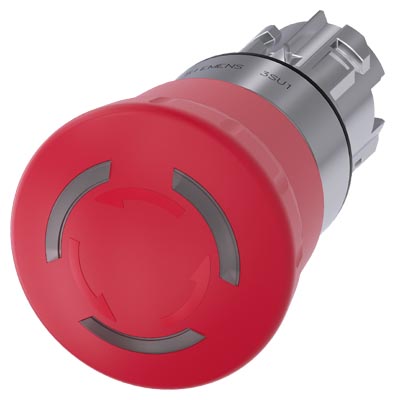 Cabeza Pulsador Parada Emergencia 22mm Metal Rojo 40mm 3SU1051-1HB20-0AA0 — Siemens — Siemens