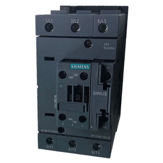 Contactor 95A bobina 24VAC 1NA+1NC 3RT2046-1AC20 Siemens — Siemens