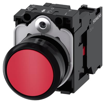 Pulsador Lum Ras 22mm Plast Ro 1NC B/torn 3SU1100-0AB20-1CA0 — Siemens — Siemens