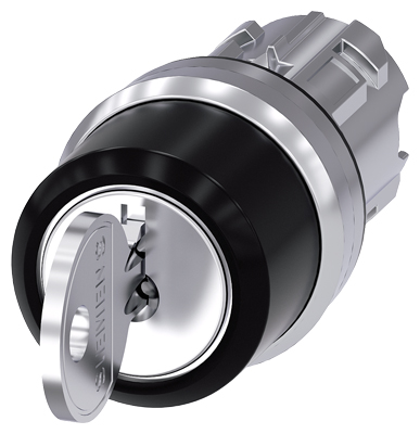 Interruptor de Llave Ronis 22mm Redondo Metal SB31 con 2 Llaves 3 Posiciones 3SU1050-4BL11-0AA0 — Siemens — Siemens
