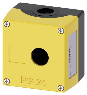 Caja para Aparatos de Mando 22mm Circular Plastico Amarillo 3SU1801-0AA00-0AB2 — Siemens — Siemens