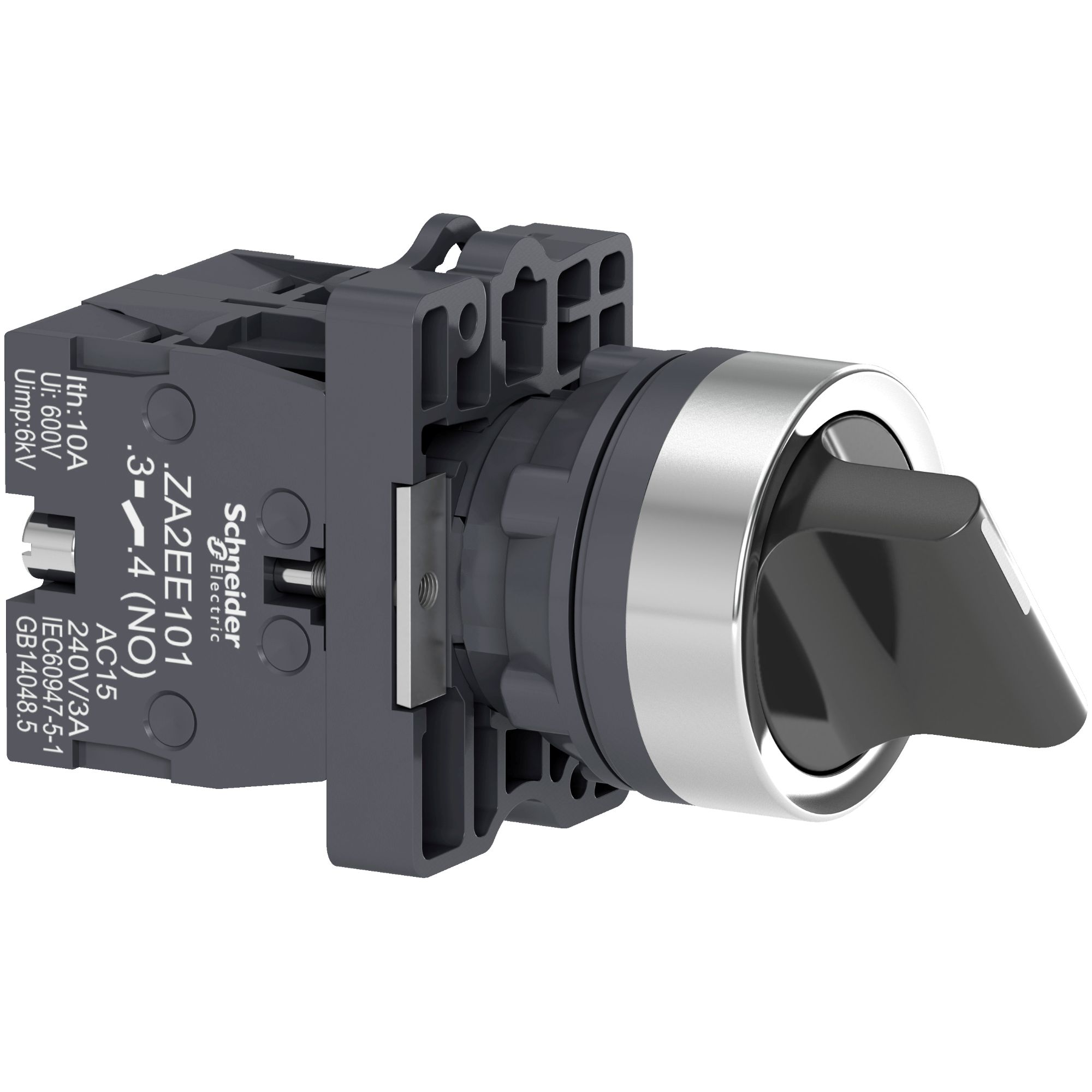 Selector Met 22mm 3 Posiciones 2NO Negro con Maneta Larga XA2ED33 — Schneider Electric — Schneider Electric