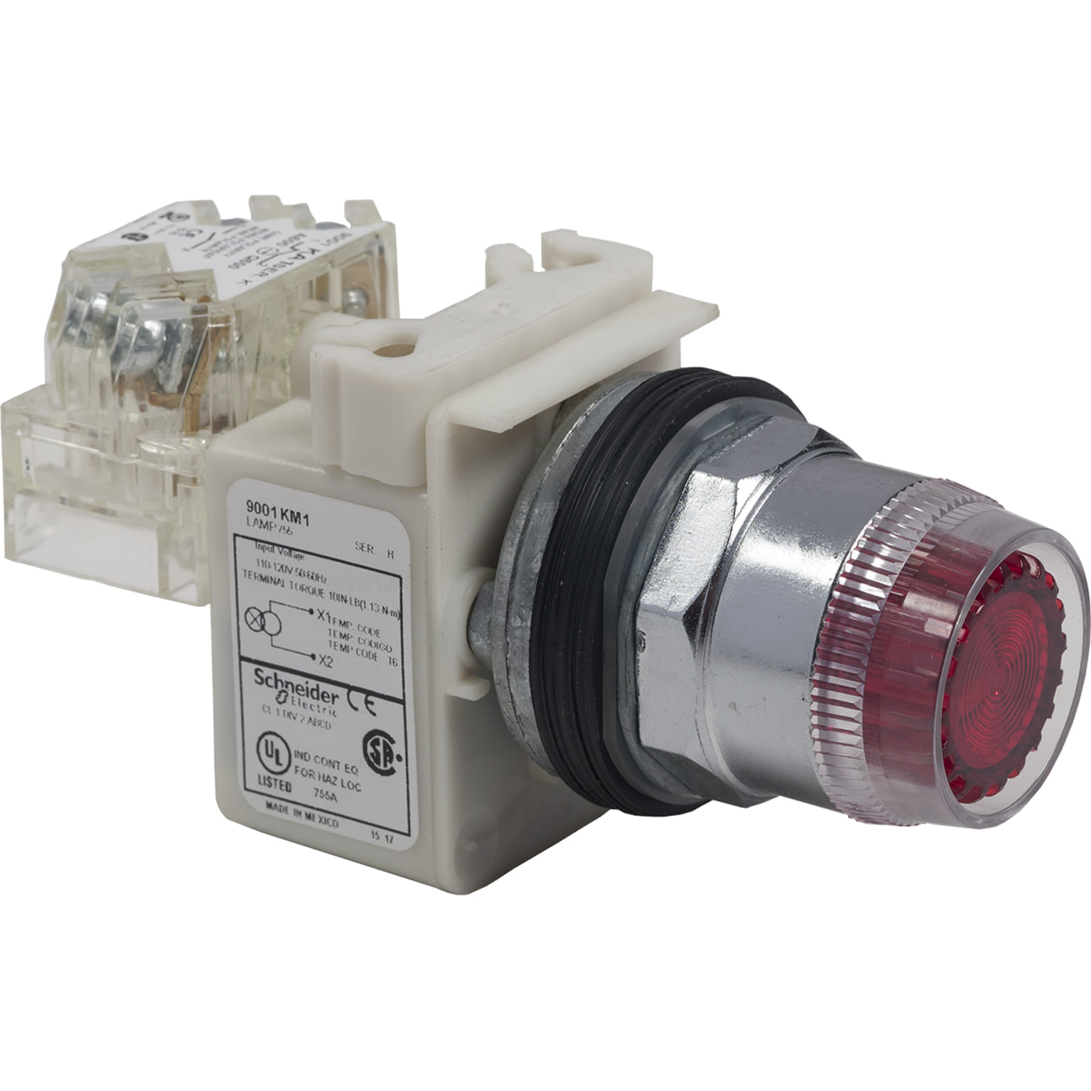 Pulsador NEMA 30mm Met Incan Roj 120VAC 9001K1L1RH13 — Schneider Electric — Schneider Electric