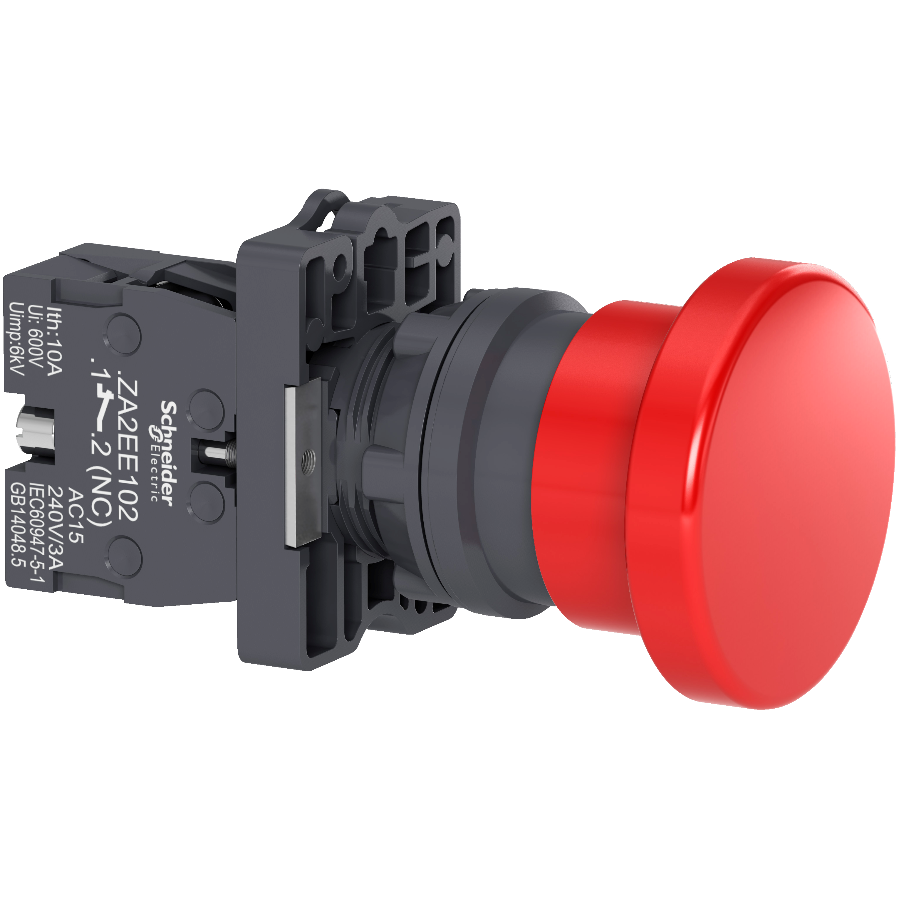Pulsador Cabezal Tipo Hongo Dia 40 1NC Rojo XA2EC42 — Schneider Electric — Schneider Electric