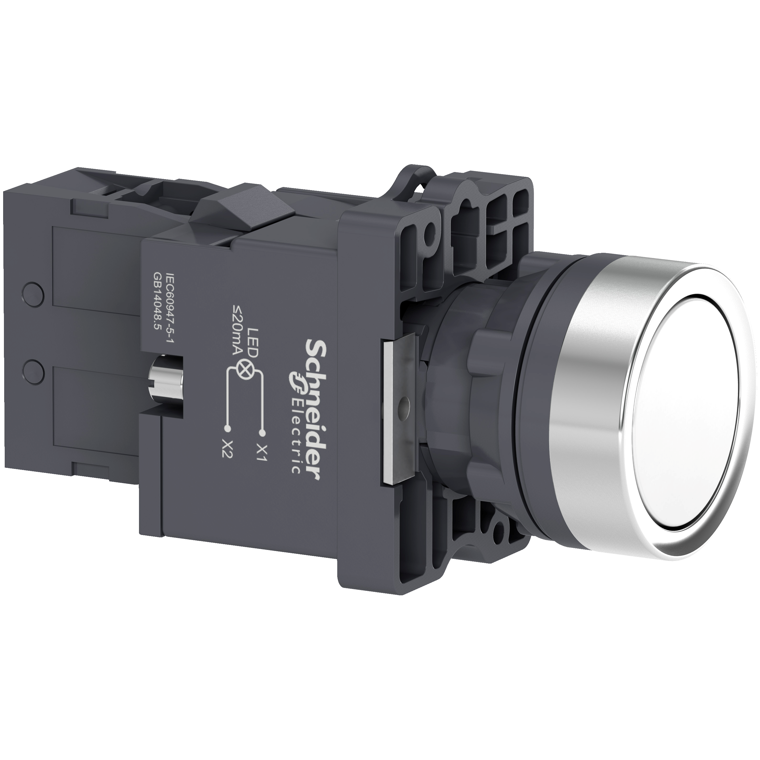Pulsador Rasante Luminoso 220V AC 1NO Blanco XA2EW31M1 — Schneider Electric — Schneider Electric