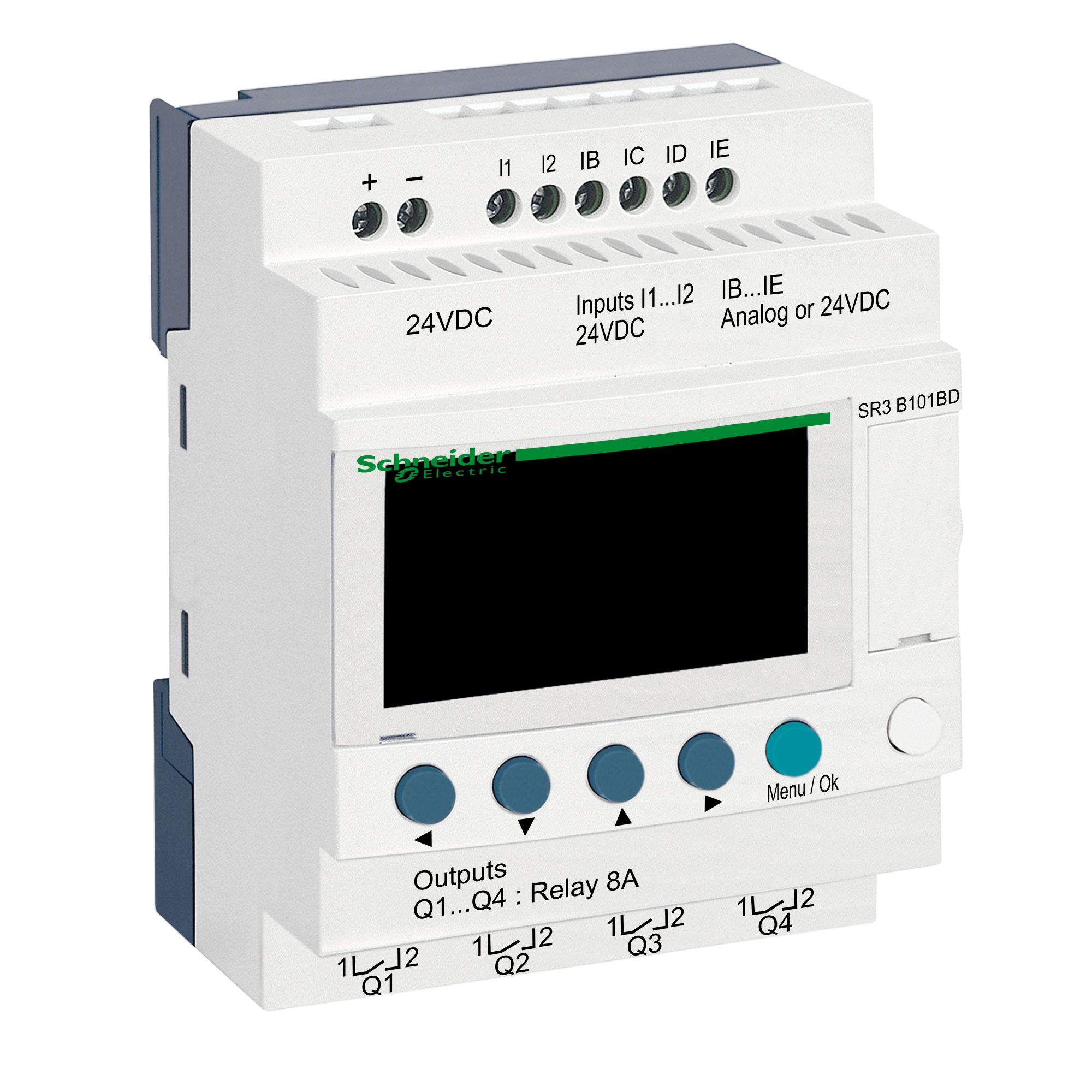 Zelio 6E/4S Rele Con Reloj 24VCC Con Pant SR3B101BD — Schneider Electric — Schneider Electric