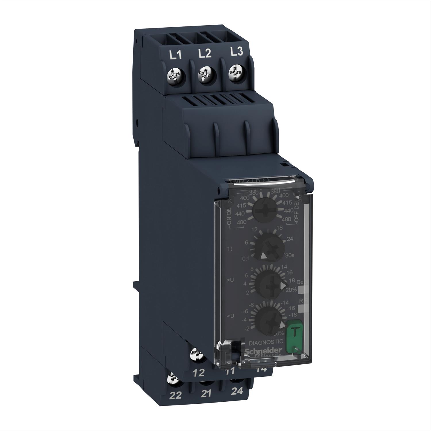 Relé ZELIO CONTROL FASE SEC/FALTA+SUB+SOB TEN RM22TR33 Schneider Electric — Schneider Electric