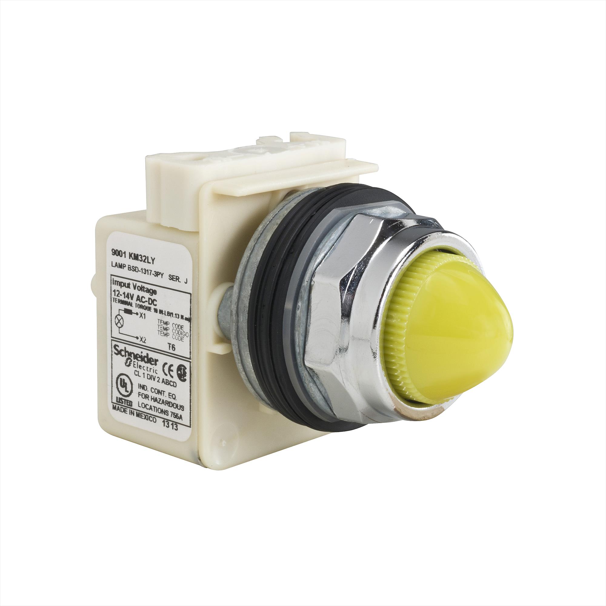 Piloto NEMA 30mm Met LED Ama 220VAC/CC 9001KP7LYY9 — Schneider Electric — Schneider Electric