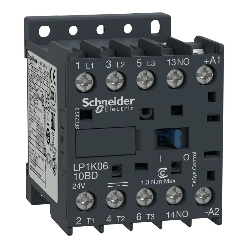 Contactor 6A bobina 24VDC 1NA LP1K0610BD Schneider — Schneider Electric