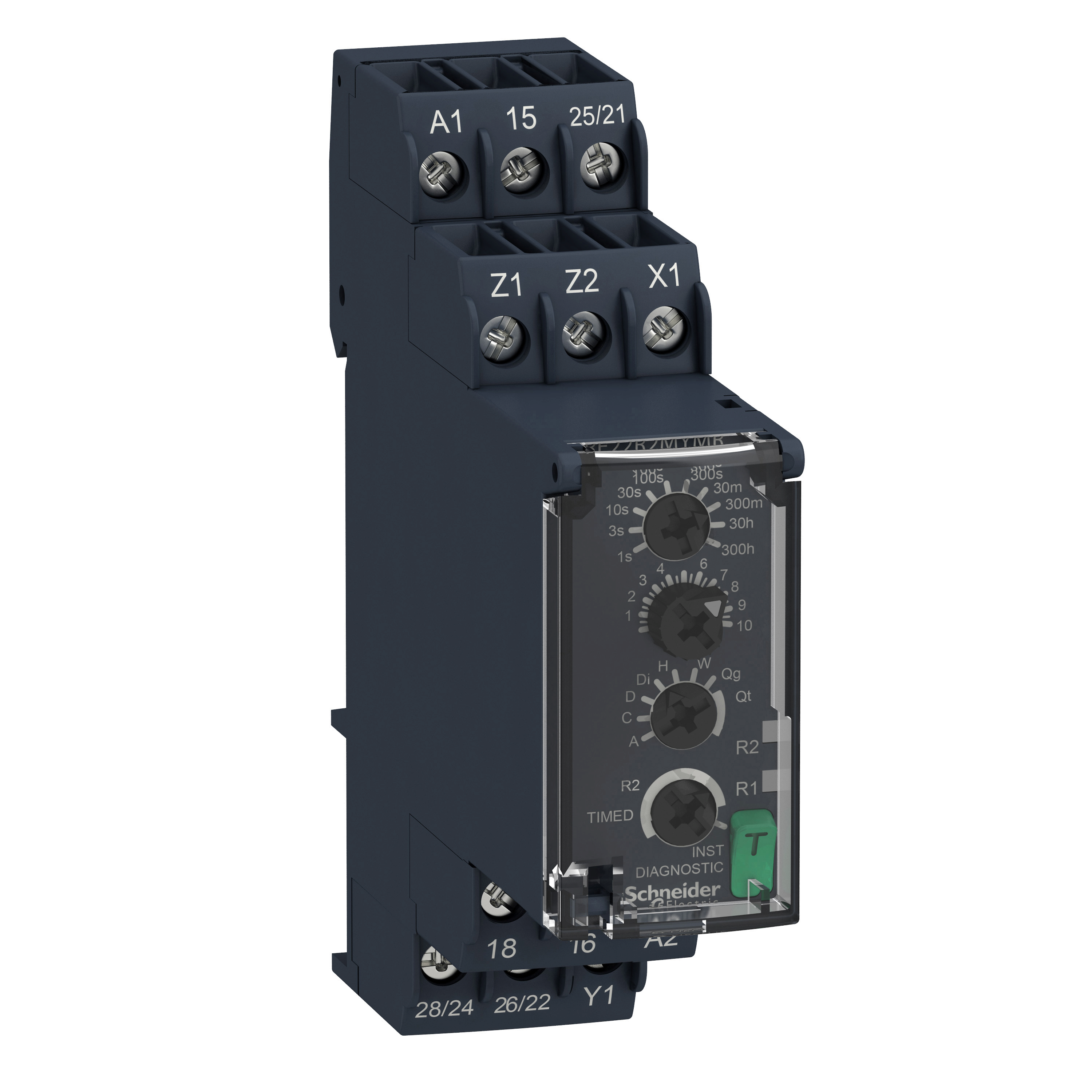 Relé TEMP 0.05S/300H - 24/240V CA/CC - 2C/O RE22R2MYMR Schneider Electric — Schneider Electric