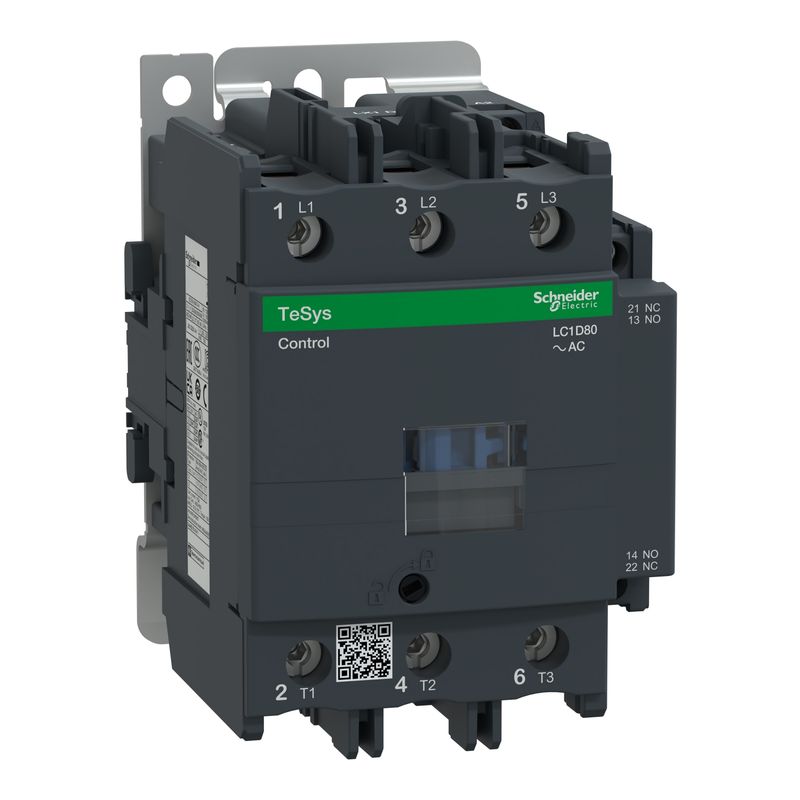 Contactor 80A bobina 48VAC NA+NC LC1D80E7 Schneider — Schneider Electric