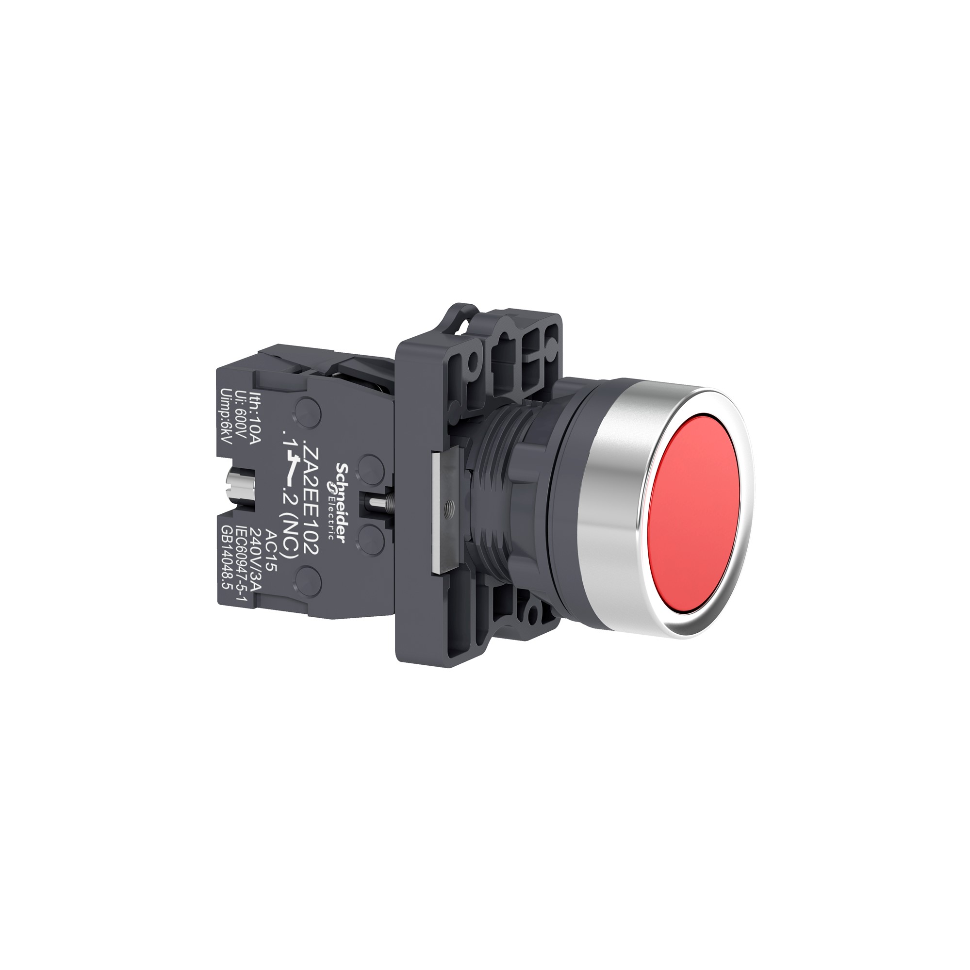 Pulsador Redondo Rojo 22mm, Retorno de Resorte, 1 NC XA2EA42 — Schneider Electric — Schneider Electric