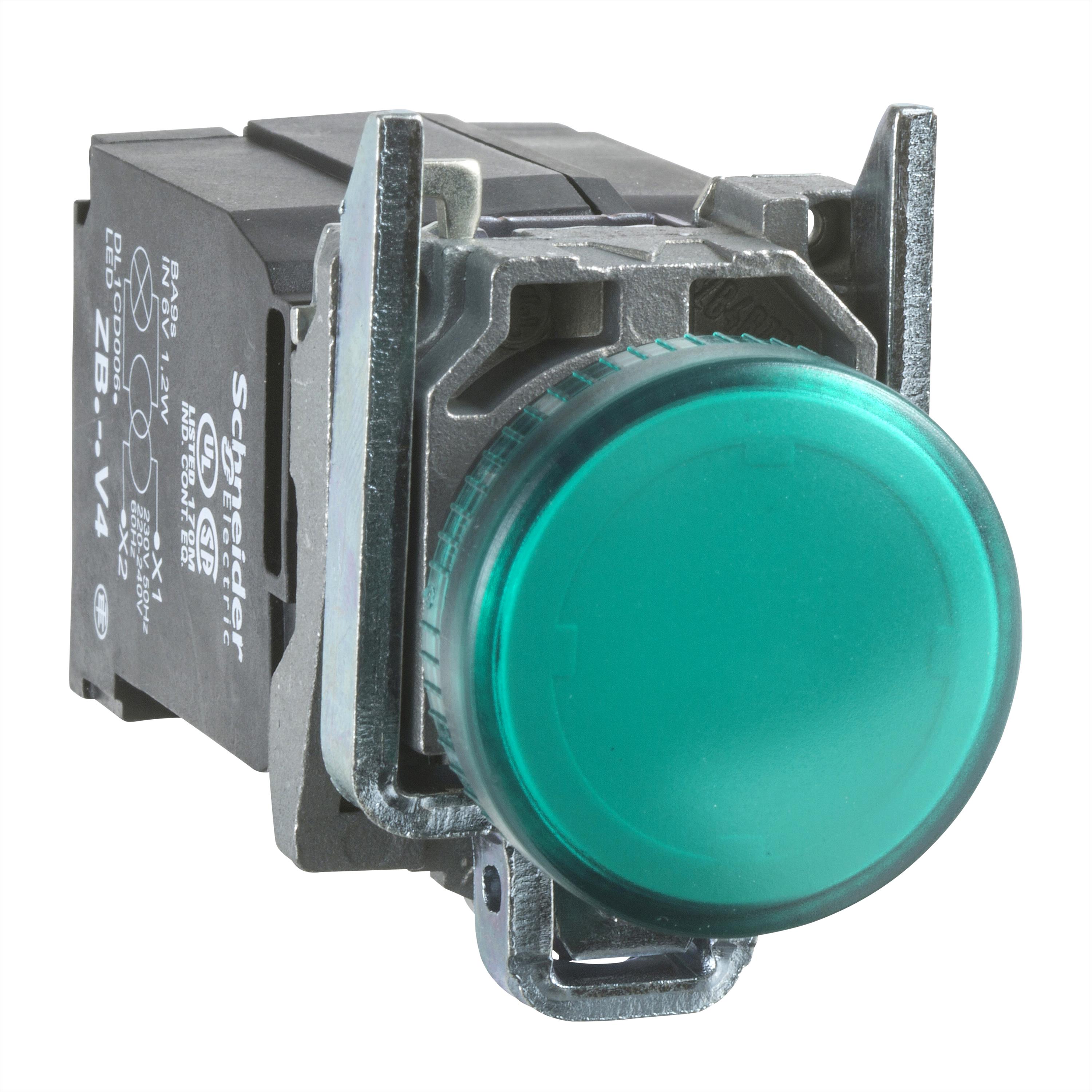 Luz Piloto 22mm Metalico Rasante Verde 440-460V XB4BV8B3 — Schneider Electric — Schneider Electric