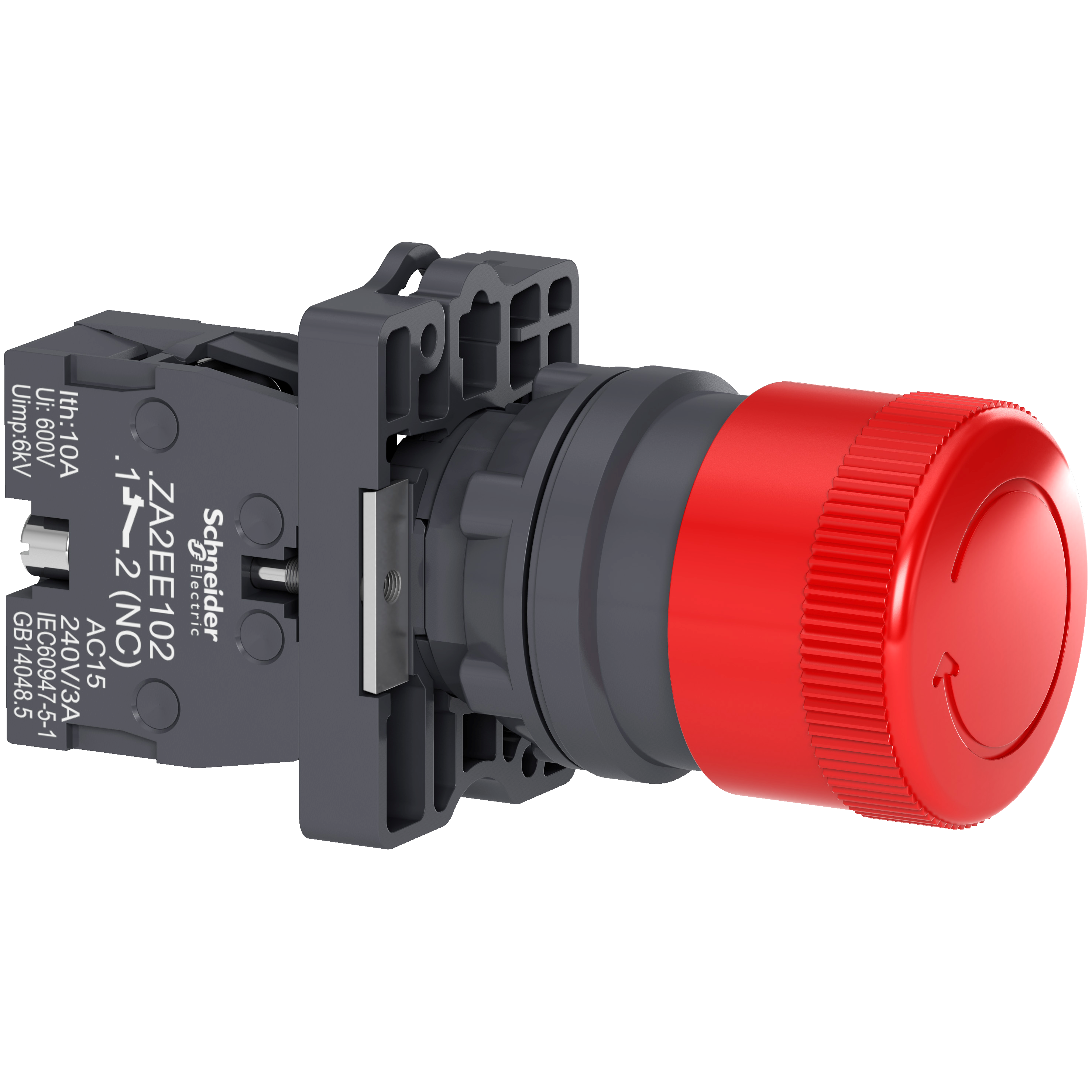 Parada Emergencia Rojo 30mm 1NC Girar Para Desenclavar XA2ES442 — Schneider Electric — Schneider Electric