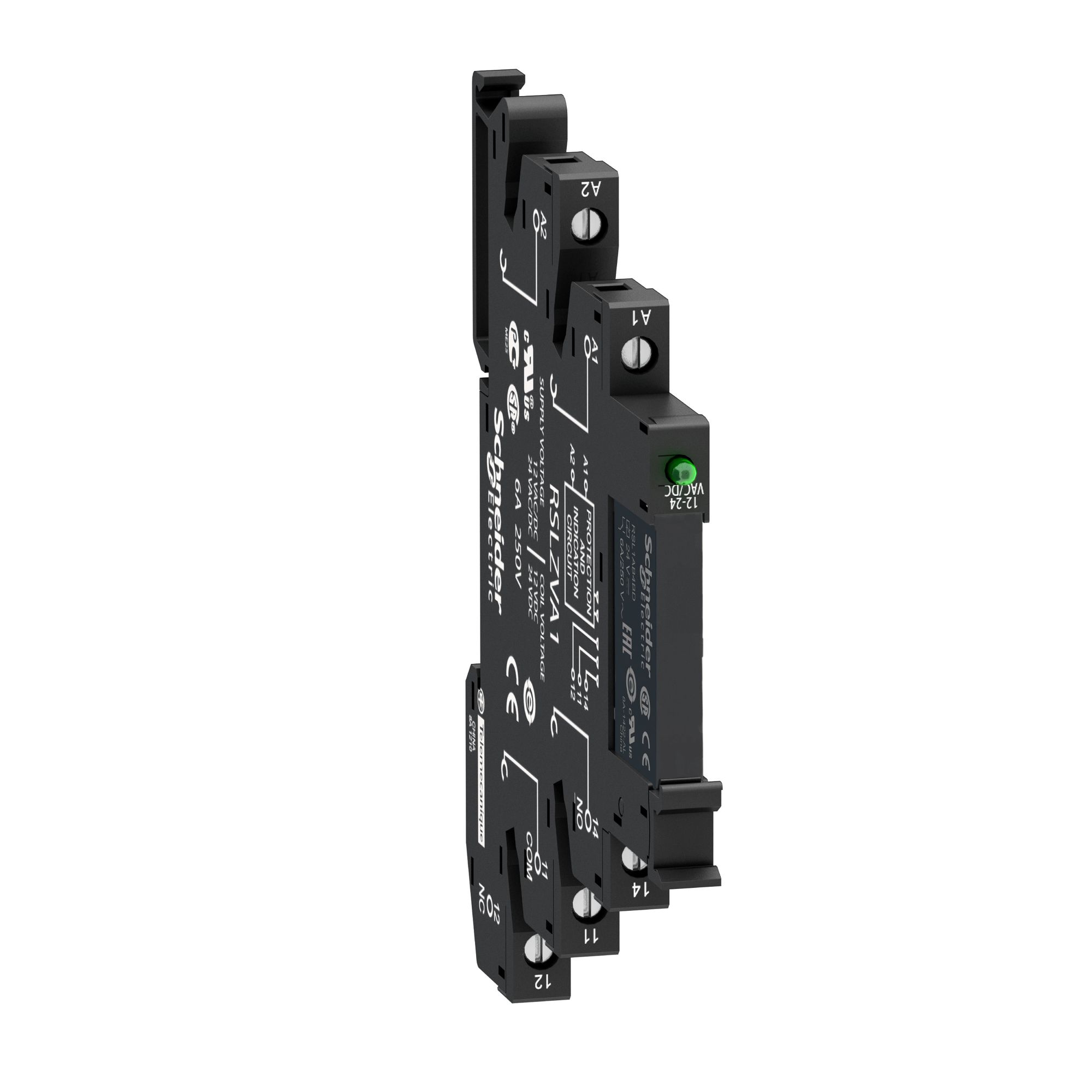 Relé INTERFACE 1NA+1NC 6A 24Vac/dc RSL1PVBU Schneider Electric — Schneider Electric