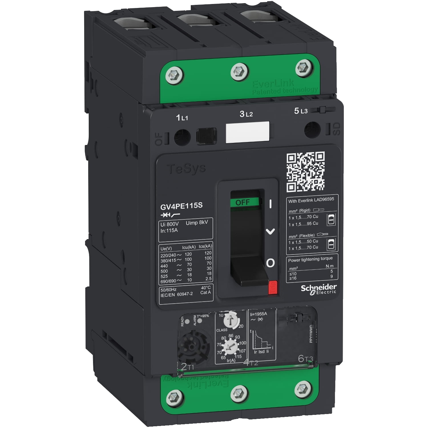 Guardamotor Termomag Tesys GV4 40/80A 100kA GV4PE80S — Schneider Electric — Schneider Electric