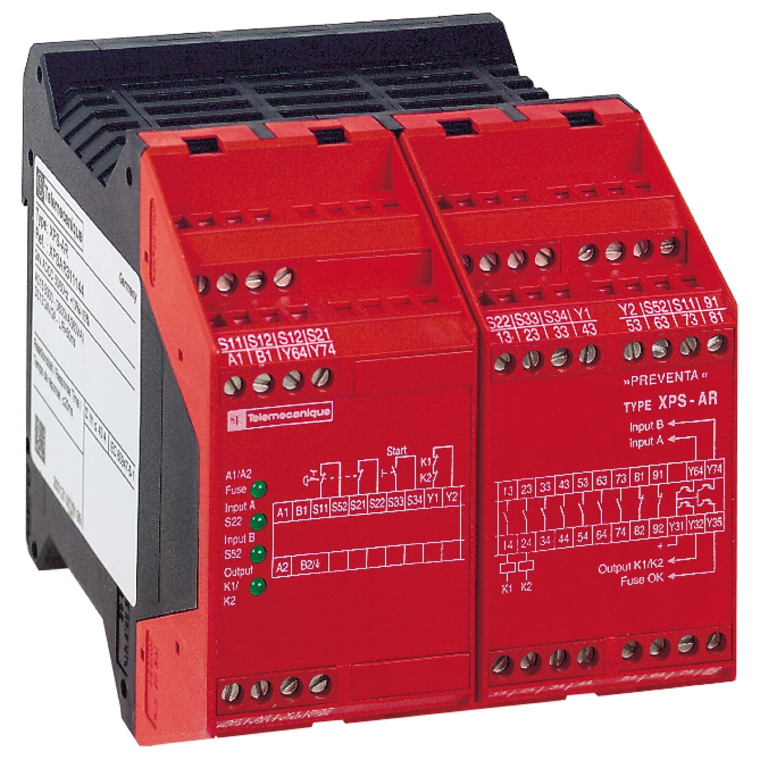 Relé SEGURIDAD P/EMERG 24 VCA/CC 2NC XPSAR XPSAR311144P Schneider Electric — Schneider Electric