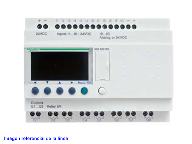 Zelio 12E/8S Rele Con Reloj 24VCC Con Pant SR2B201BD — Schneider Electric — Schneider Electric
