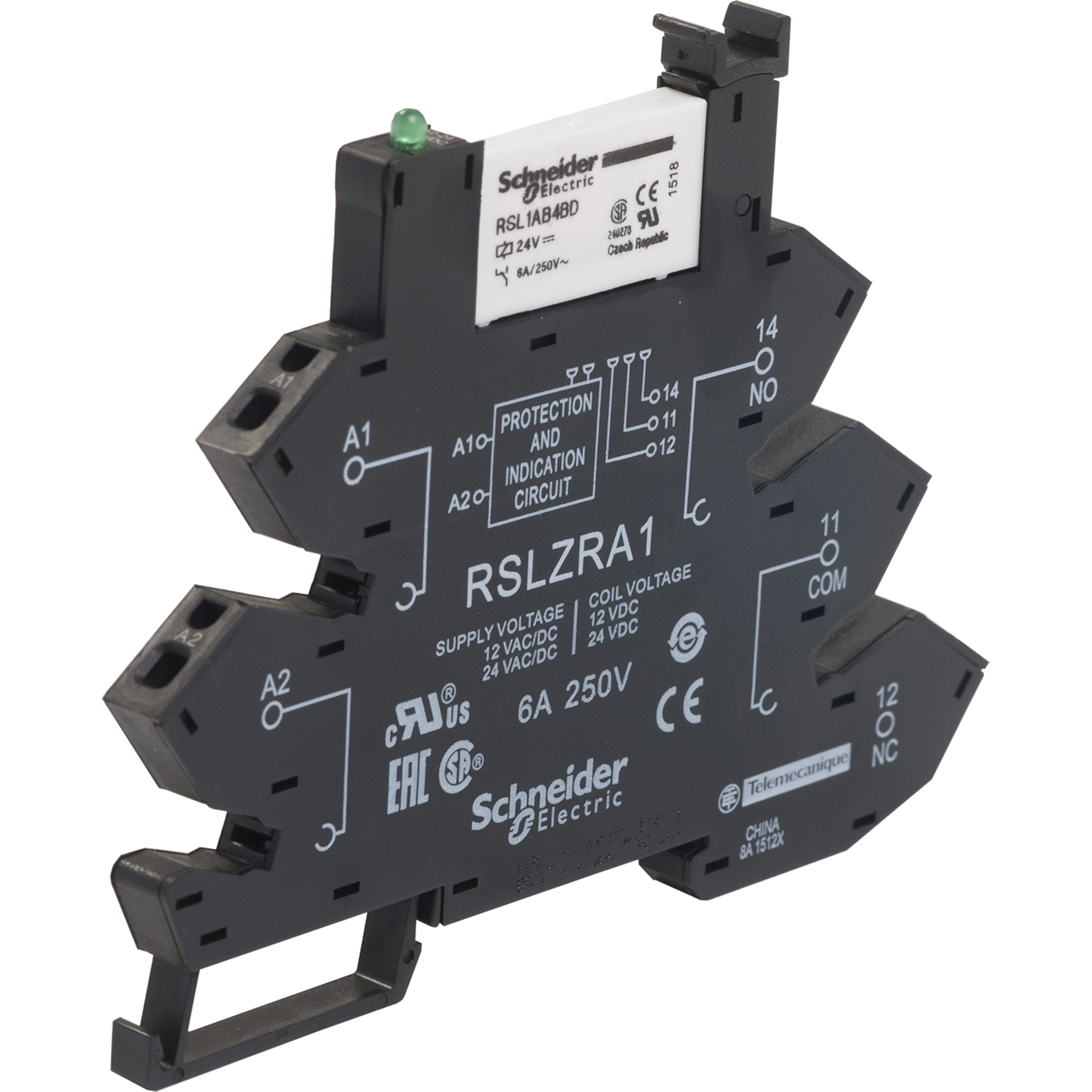 Relé 1 C/O CON BASE 24 VAC/VDC RSL1PRBU Schneider Electric — Schneider Electric
