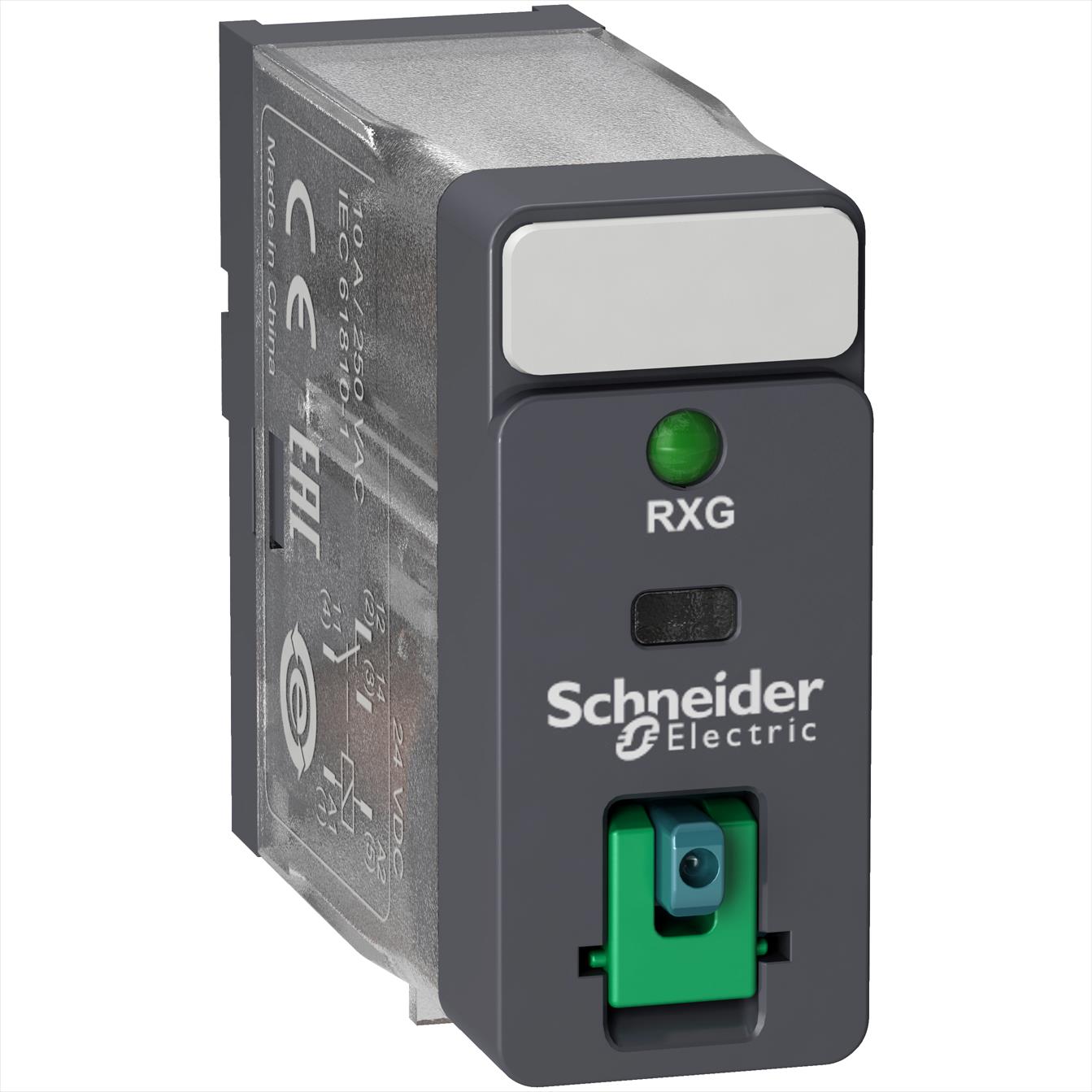 Relé INTERFACE C/LED 10A 24V DC 1NA C/BOTON TEST RXG12BD Schneider Electric — Schneider Electric