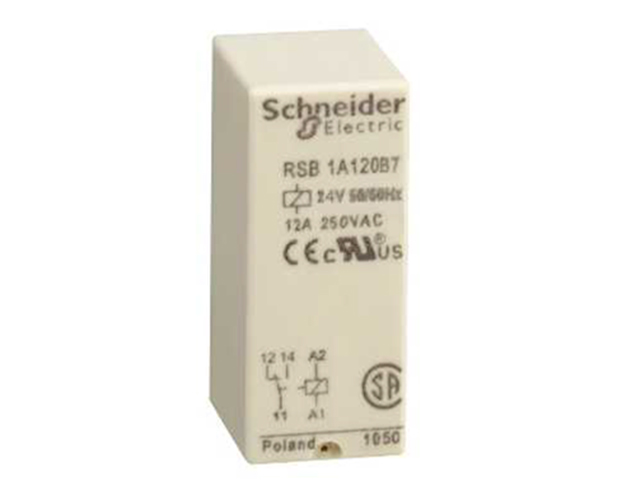Relé INTERFACE 1 NANC 12A 24 Vca RSB1A120B7 Schneider Electric — Schneider Electric