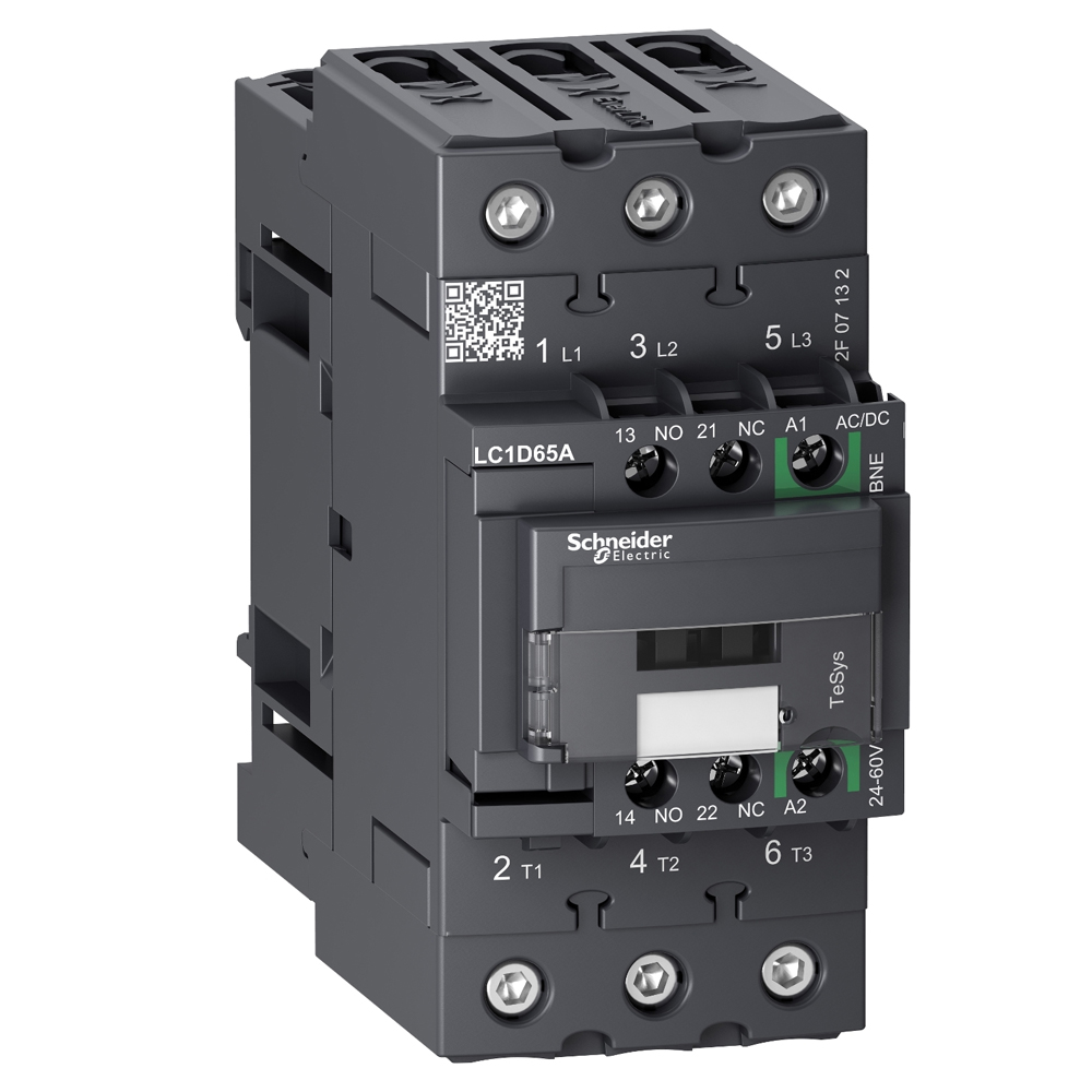 Contactor 65A bobina 60VAC 1NA+1NC LC1D65ABNE Schneider — Schneider