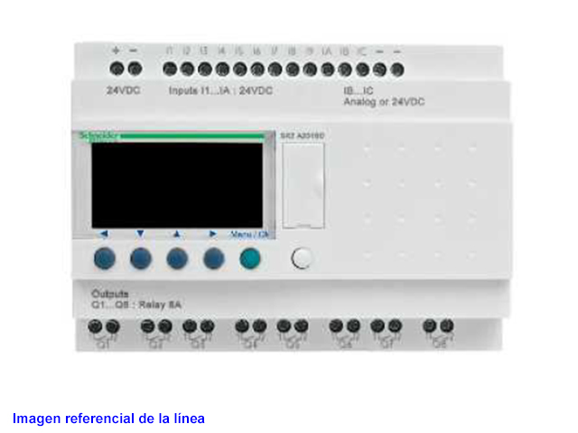 Zelio 12E/8S Rele Sin Reloj 24VCC Con Pant SR2A201BD — Schneider Electric — Schneider Electric