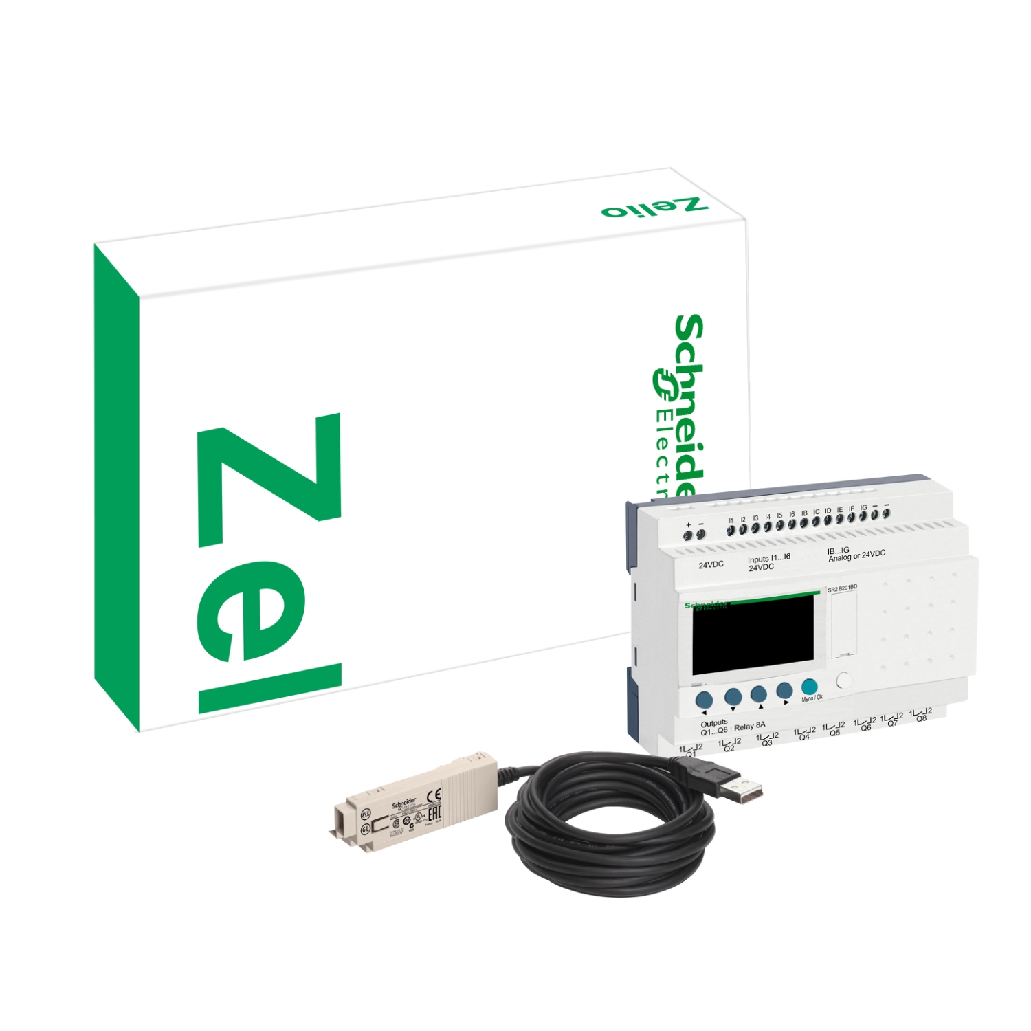 Pack SR3B101BD Mas Cable USB para Pc Mas Software Zeliosoft SR3PACKBD — Schneider Electric — Schneider Electric