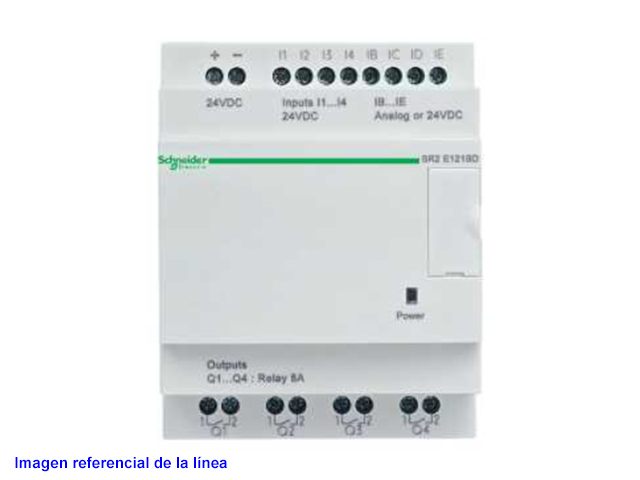 Relé ZELIO - 8 ENTRADAS - 4 SALIDAS RELE - CON RELOJ - 240V AC - SIN DISPLAY SR2E121FU Schneider Electric — Schneider Electric