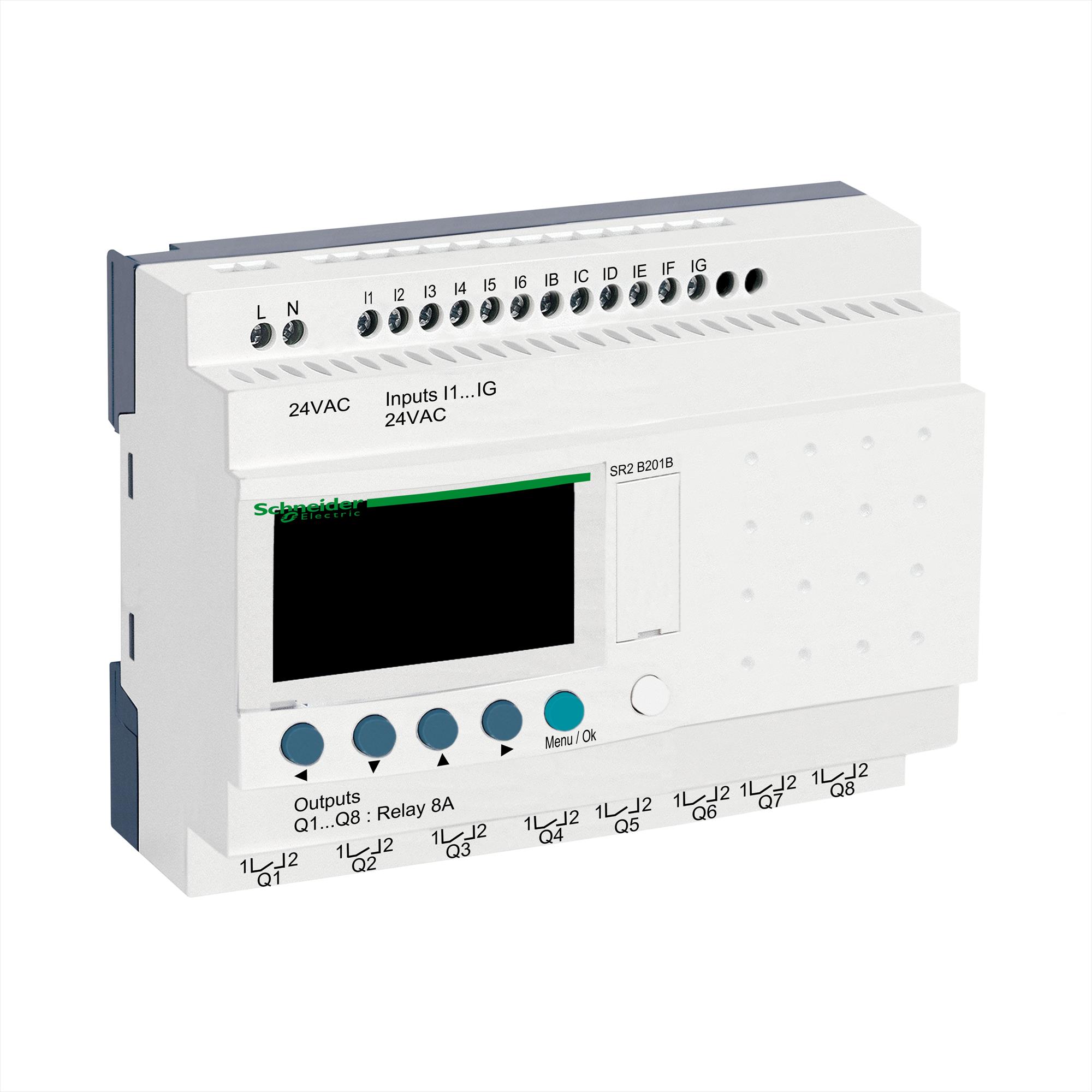 Zelio 12E/8S Rele Con Reloj 24VAC Con Pant SR2B201B — Schneider Electric — Schneider Electric
