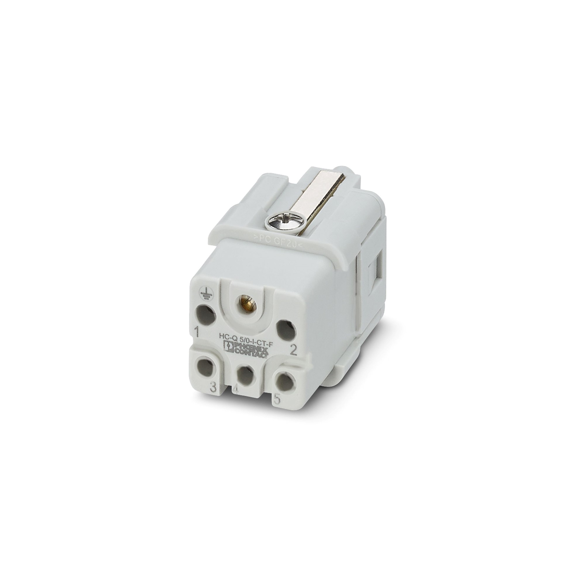 INSERTO DE CONTACTOS HEMBRA 5P+PE - HC-Q05-I-CT-F - 1406537 Phoenix Contact — Phoenix Contact