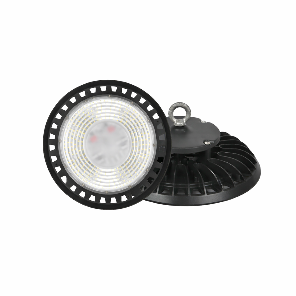 Campana Industrial LED Ufo Negra (Lienal Pro) - 150W Lumileds Mean Well Aluminio 150lm/w 22500lm 33cm. 120° 6500K IP65 2Años (UFO150NF3)