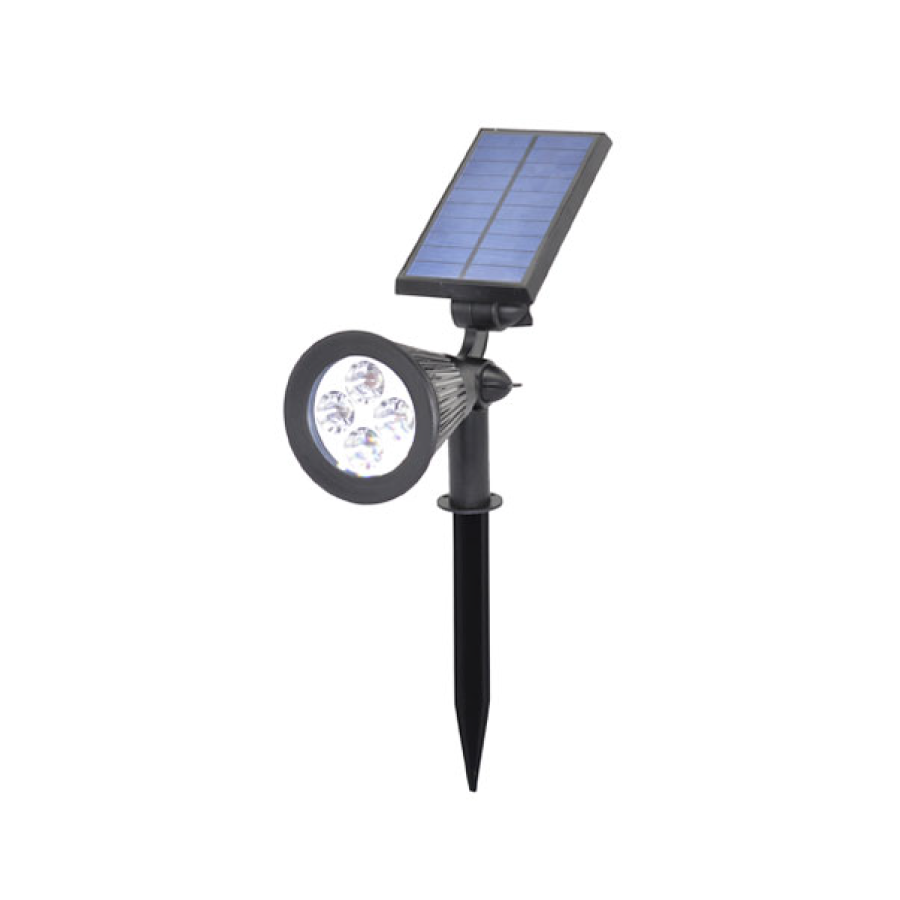 Aplique LED Solar Con Sensor de Movimiento -4W 4 Leds SMD2835 120° ABS + Pc 5000MAh FePO4 1300 3000K/6500K IP65 6-8 Hrs. 8-12 Hrs (ESTACA)