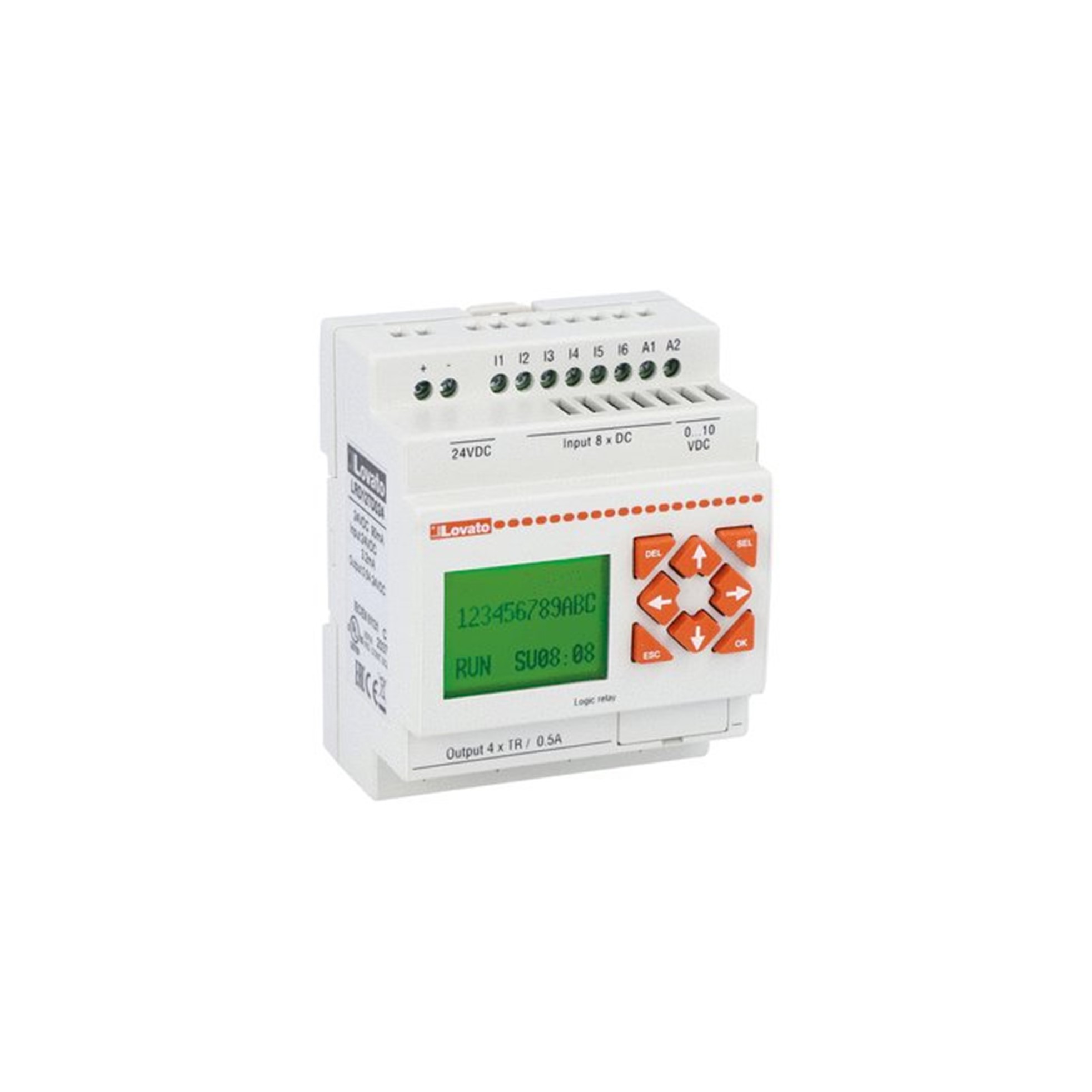 Relé PROGRAMABLE 8E/4S (TRANSISTOR), 24VCC LRD12TD024 Lovato — Lovato