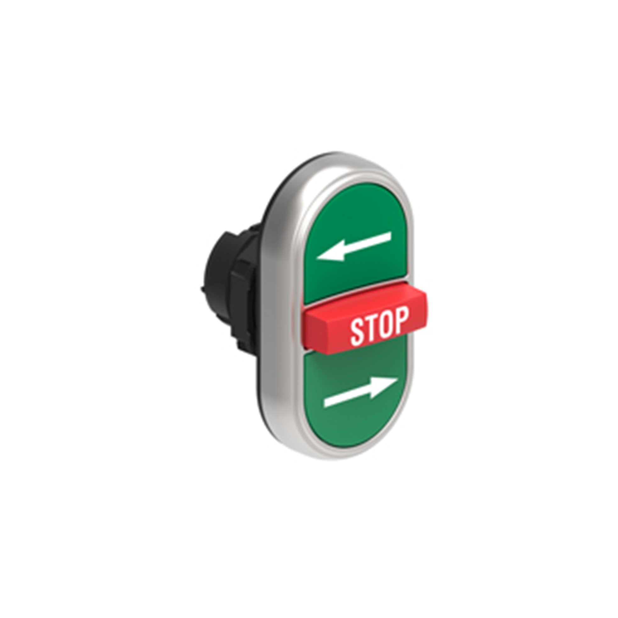 Cabezal Pulsador Triple Derecha-o-izquierda, Verde/rojo/verde, Plastico, IP67 LPCB7365 — Lovato — Lovato