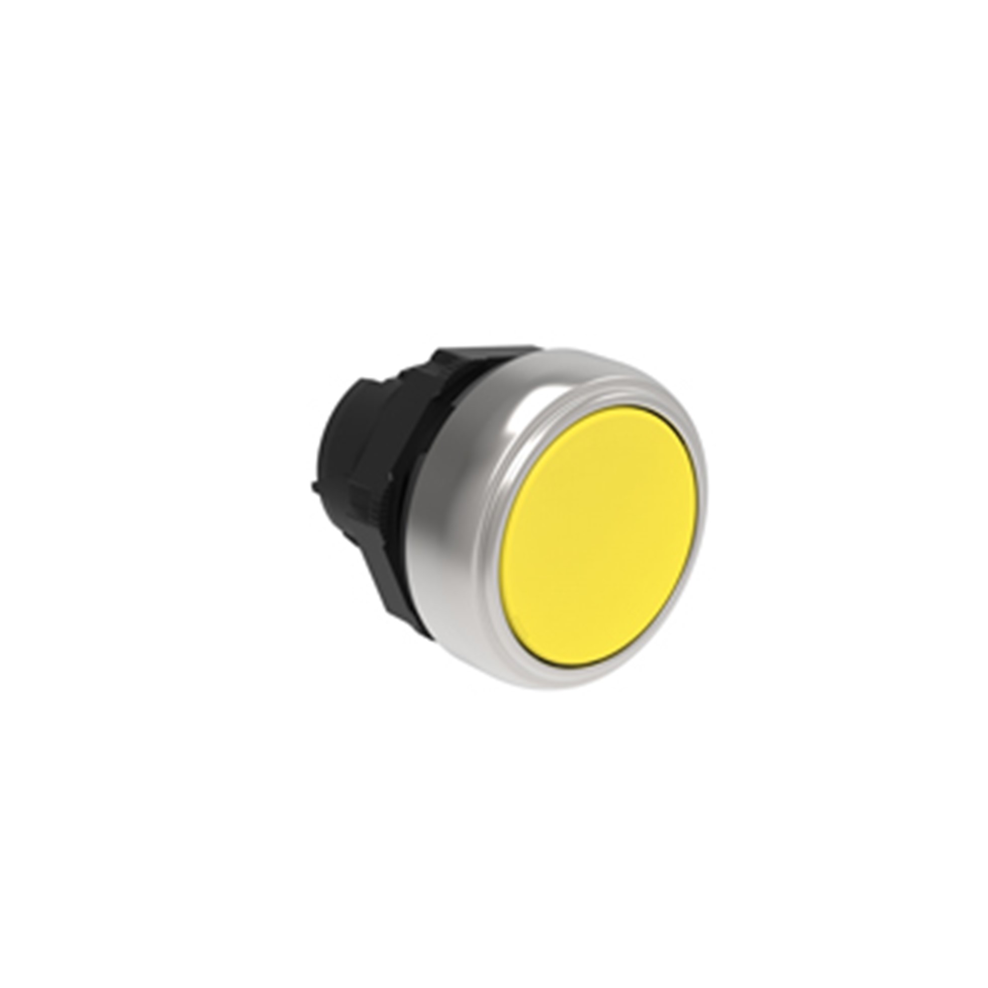 Cabezal Pulsador Plano Amarillo, Contacto con Retencion, Plastico, IP67 LPCQ105 — Lovato — Lovato