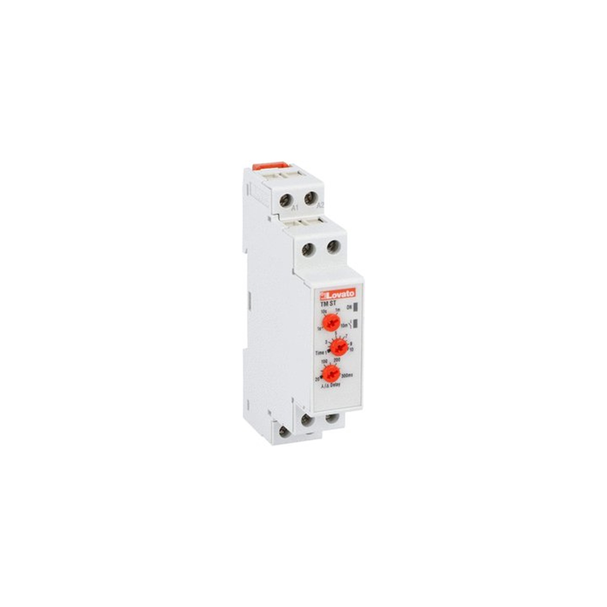 Relé TEMPORIZADOR ESTRELLA/TRIANGULO 0,1s A 10min 24 A 48VCC y 240VCA MONTAJE DIN TMST Lovato — Lovato