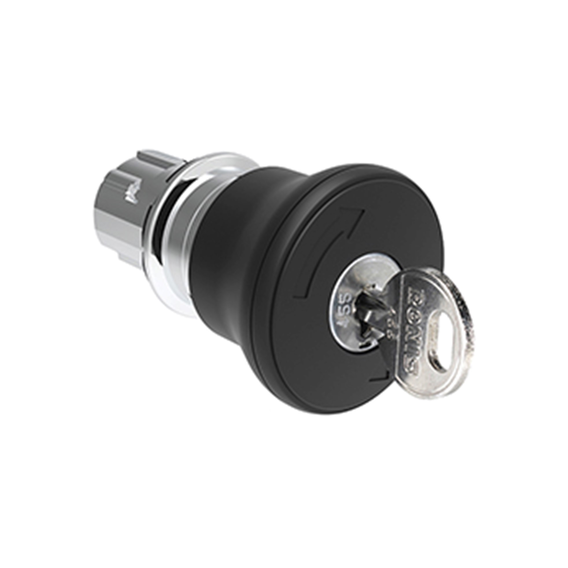 Pulsador Emergencia Bloqueo/desbloqueo por Llave Negro (Cabezal 40M), 22mm, Metalico LPSB6842 — Lovato — Lovato