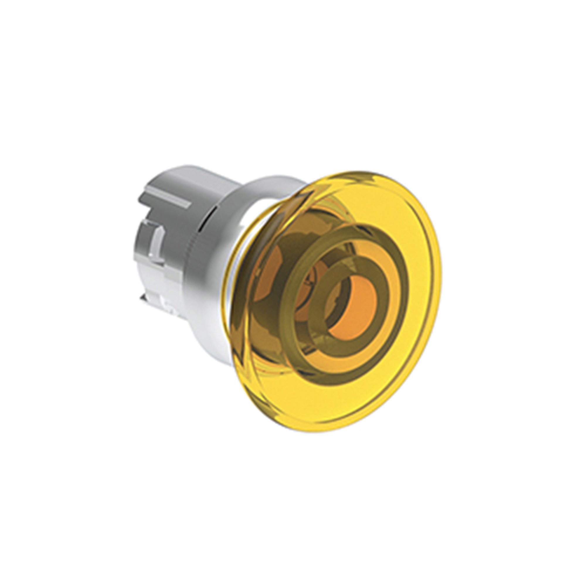 Pulsador Luminoso Emergencia de Impulso Amarillo, (Cabezal 40mm), 22mm, Metalico LPSBL6145 — Lovato — Lovato