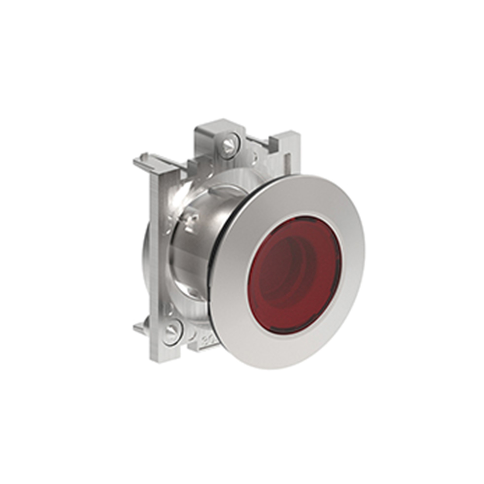 Pulsador Luminoso Plano Rojo (Cabezal), Contacto Momentaneo, 30mm, Metalico LPFBL104 — Lovato — Lovato