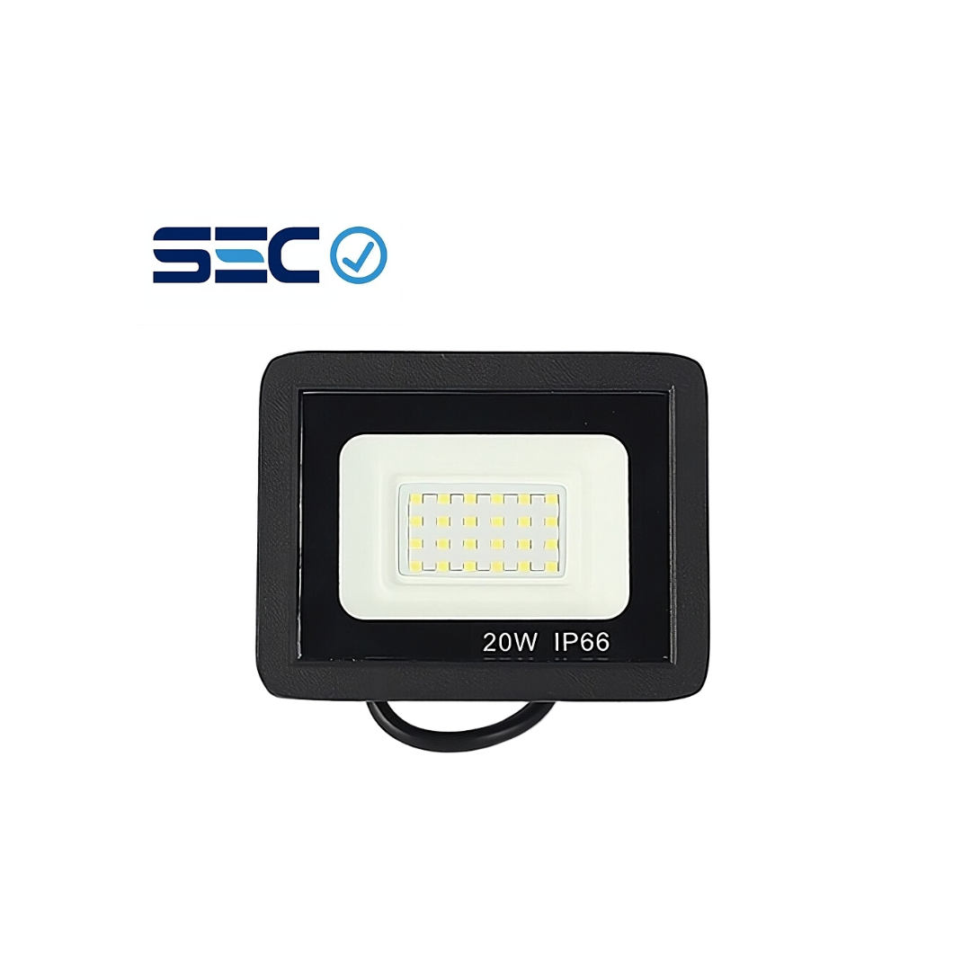 Proyectores -JIE6 20W 6500K Frio 4000K -Luz Neutro IP66 90lm/w Negro Sec (JIE6-20NF)