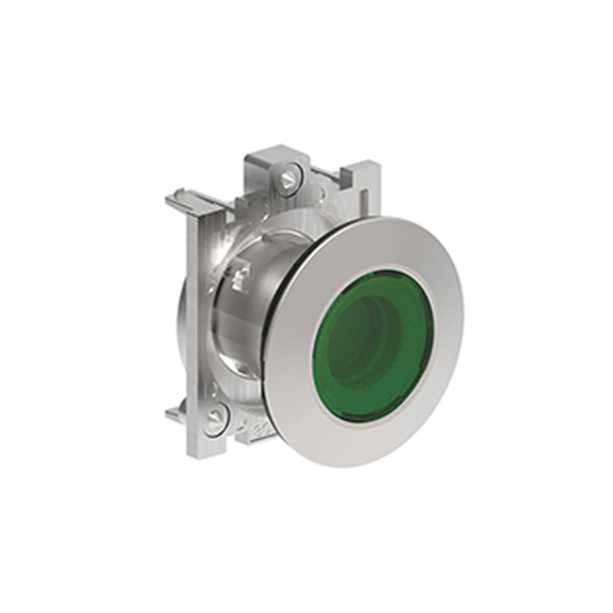 Pulsador Luminoso Plano Verde (Cabezal), Contacto Momentaneo, 30mm, Metalico LPFBL103 — Lovato — Lovato