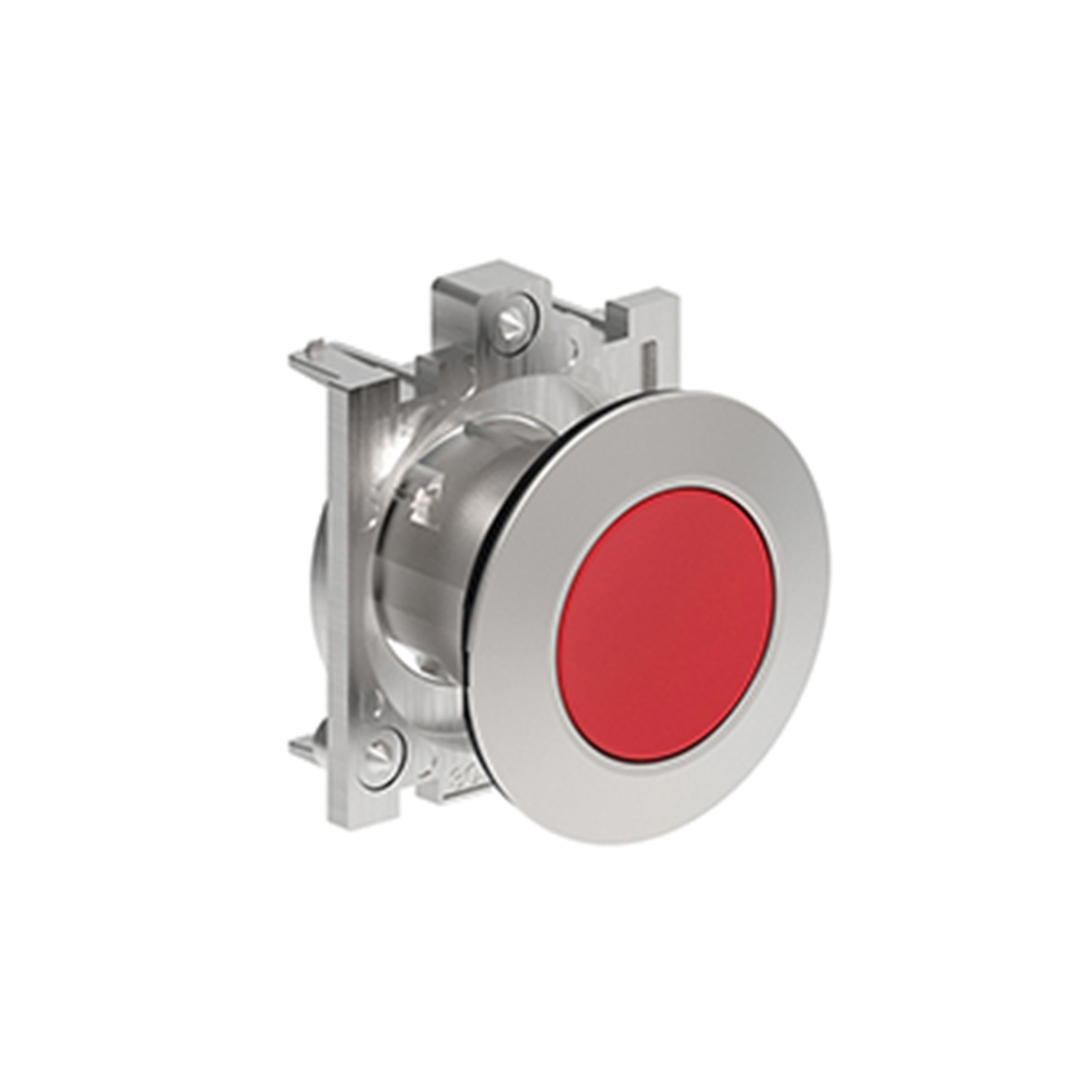 Pulsador Plano Rojo (Cabezal), Contacto Momentaneo, 30mm, Metalico LPFB104 — Lovato — Lovato