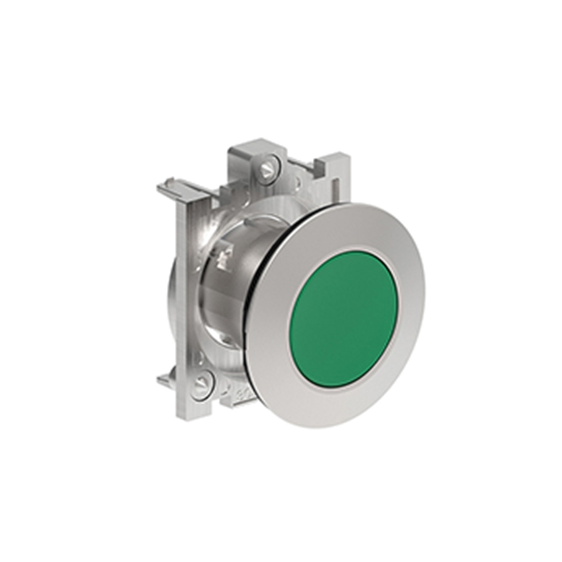 Pulsador Plano Verde (Cabezal), Contacto Momentaneo, 30mm, Metalico LPFB103 — Lovato — Lovato